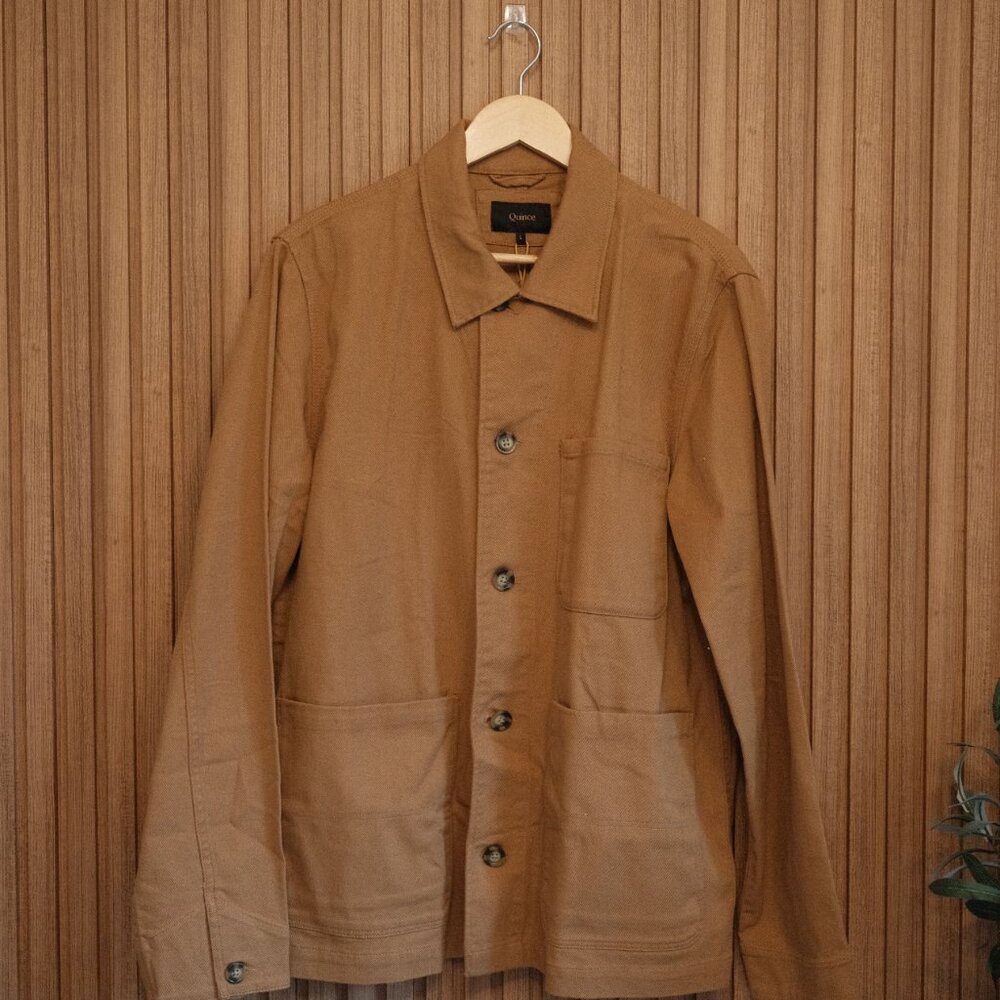 NWT Quince Chore Coat Jacket Tan Camel Brown Size Large
